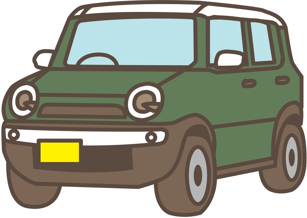 スズキ・ハスラーの軽自動車のイラストとベクター | 緑色