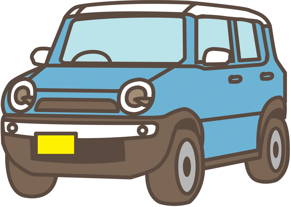 スズキ・ハスラーの軽自動車のイラストとベクター | 水色
