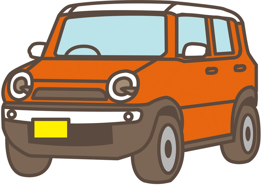 スズキ・ハスラーの軽自動車のイラストとベクター | オレンジ色