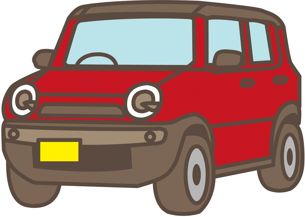 スズキ・ハスラーの軽自動車のイラストとベクター | 赤色