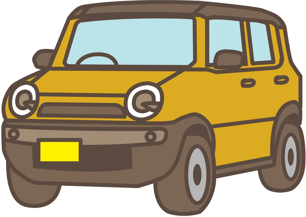 スズキ・ハスラーの軽自動車のイラストとベクター | 黄色