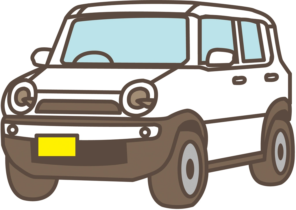 スズキ・ハスラーの軽自動車のイラストとベクター | 白色