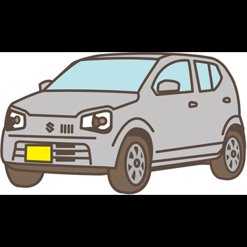 スズキ アルト HA36S型の軽自動車のイラストとベクター