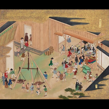 「蛮館図 検使鑑貨図」 無款 （1797年頃）