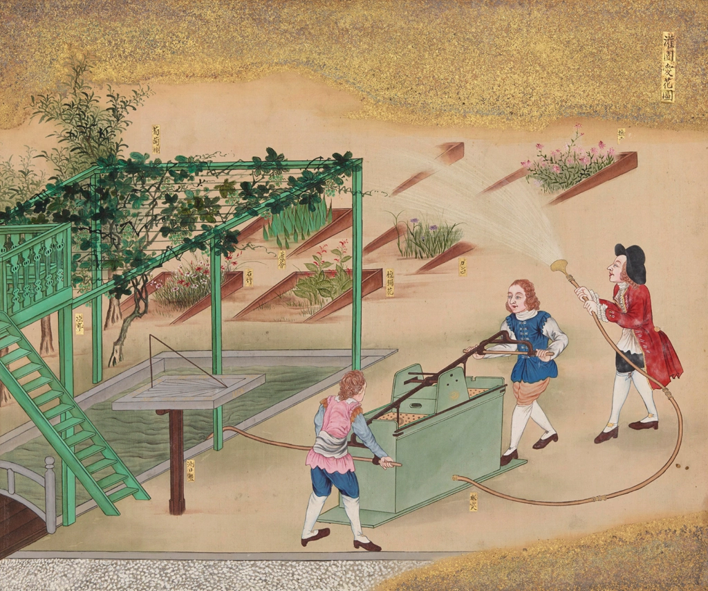 「蛮館図 灌園愛花図」 無款 （1797年頃） | 1
