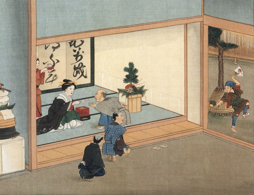 「新年の挨拶」 川原慶賀工房 （1809-1829年頃） | 秘蔵浮世絵大観 8 パリ国立図書館より