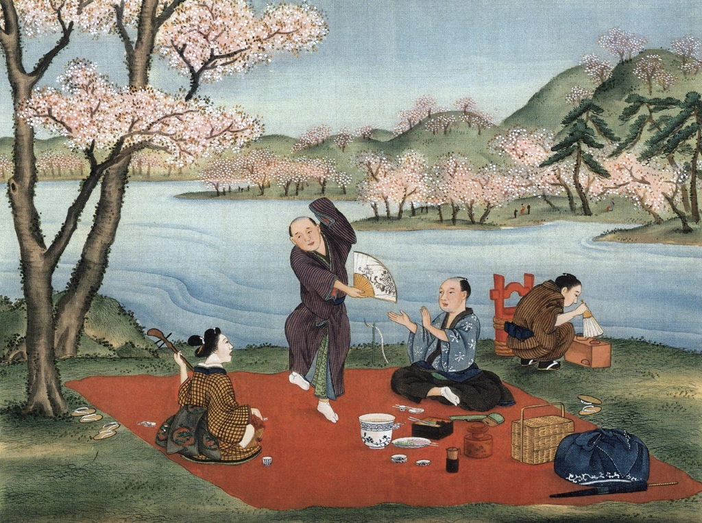 「花見」 川原慶賀工房 （1809-1829年頃） | 秘蔵浮世絵大観 8 パリ国立図書館より