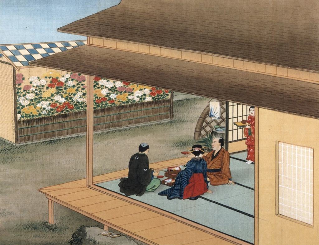 「菊見」 川原慶賀工房 （1809-1829年頃） | 秘蔵浮世絵大観 8 パリ国立図書館より