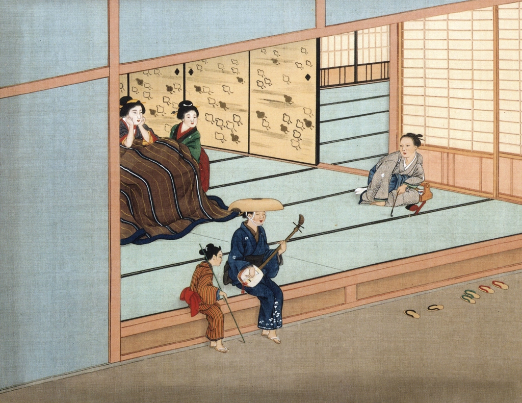 「瞽女」 川原慶賀工房 （1809-1829年頃） | 秘蔵浮世絵大観 8 パリ国立図書館より