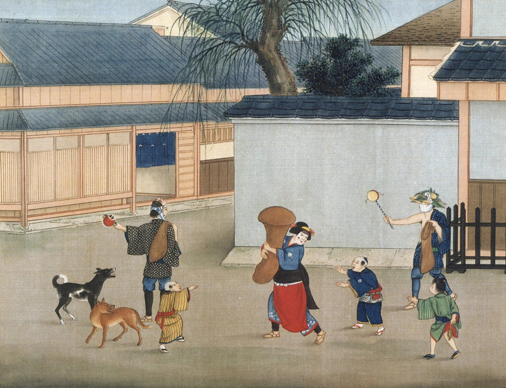 「節季候」 川原慶賀工房 （1809-1829年頃） | 秘蔵浮世絵大観 8 パリ国立図書館より