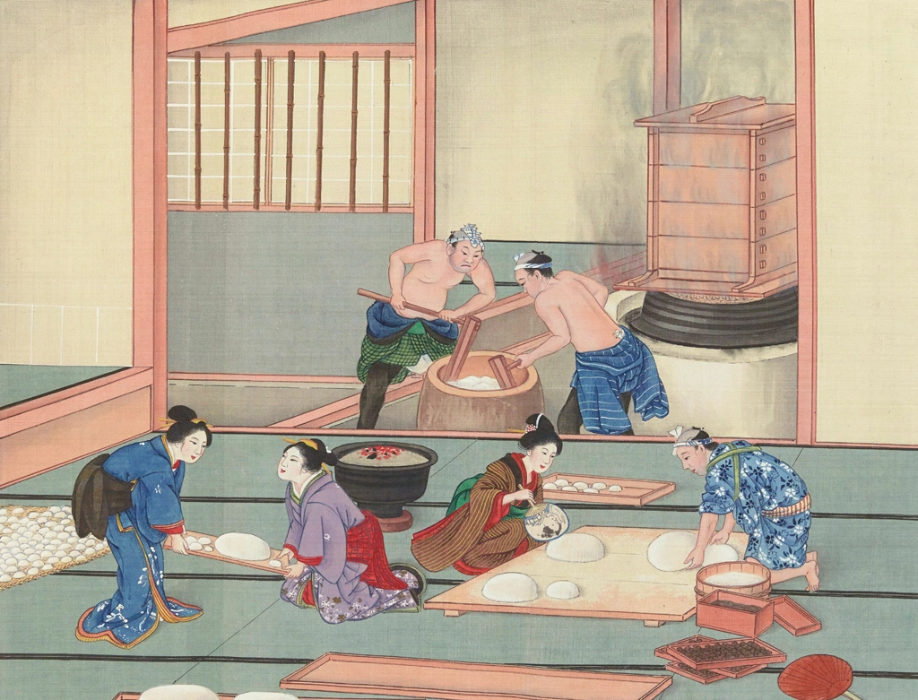 「餅つき」 川原慶賀工房 （1809-1829年頃） | 1