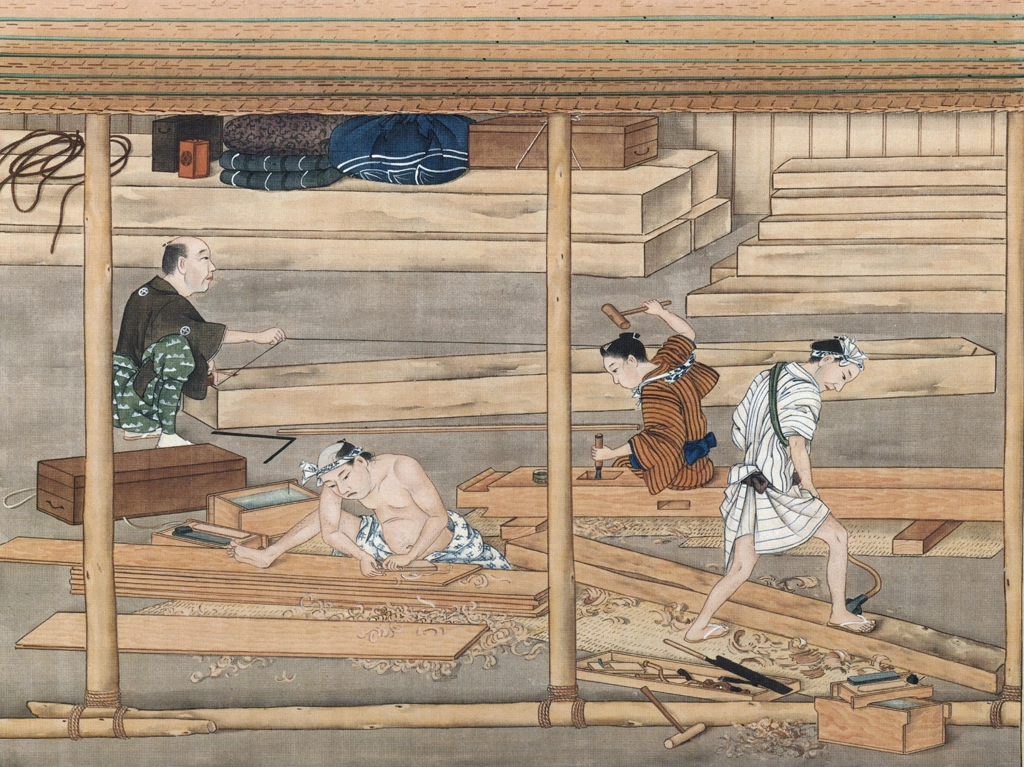 「家大工」 川原慶賀工房 （1809-1829年頃） | 秘蔵浮世絵大観 8 パリ国立図書館より