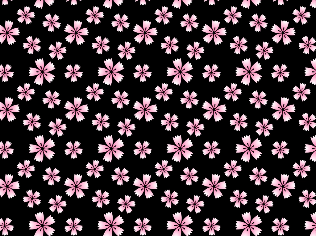 撫子の花柄模様の背景イラストとベクター | ピンク色と黒色