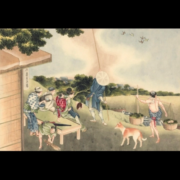 「茶店と往来」 葛飾北斎 （1826年頃）