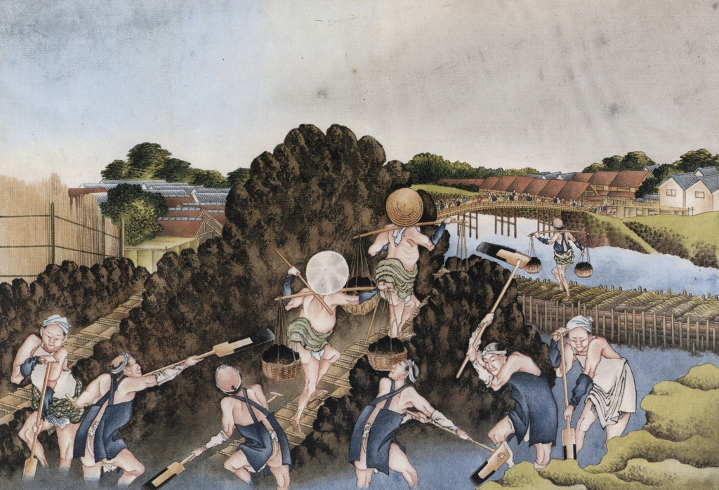 「土手工事」 葛飾北斎 （1826年頃） | 秘蔵浮世絵大観 8 パリ国立図書館より