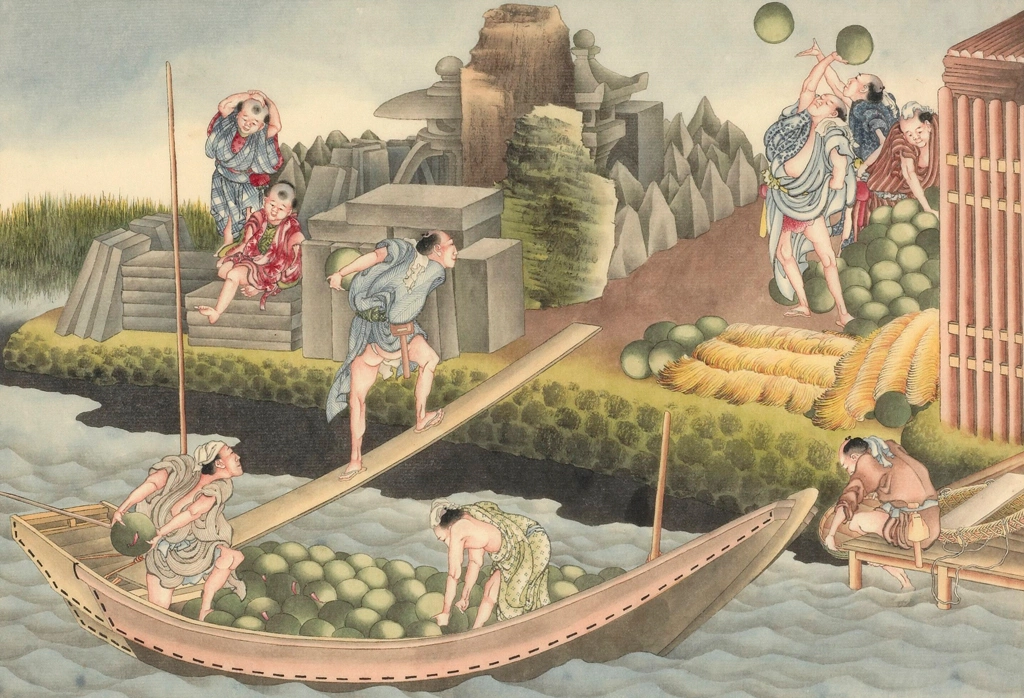 「西瓜の陸あげ」 葛飾北斎 （1826年頃） | 1