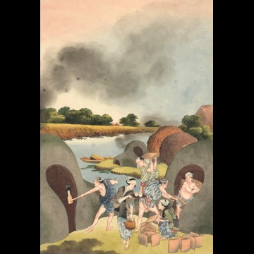 「今戸瓦窯」 葛飾北斎 （1826年頃）
