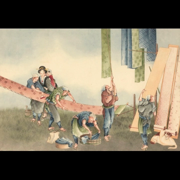 「洗張り」 葛飾北斎 （1826年頃）