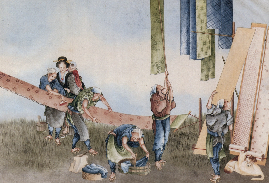 「洗張り」 葛飾北斎 （1826年頃） | 秘蔵浮世絵大観 8 パリ国立図書館より