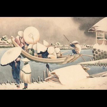 「雪の渡し」 葛飾北斎 （1826年頃）