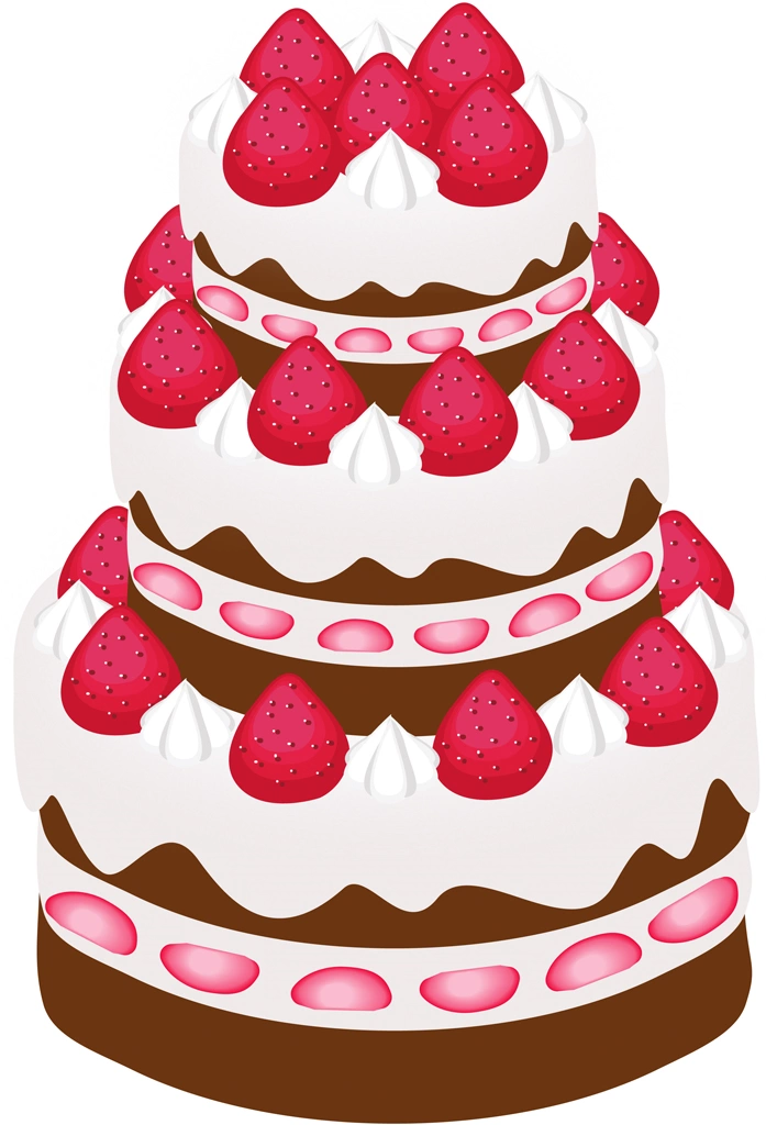 3段ケーキのイラストとベクター | チョコレートケーキ