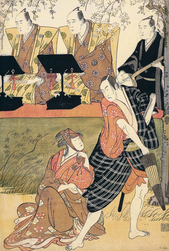 「四代目松本幸四郎の忠兵衛と初代三桝徳次郎の梅川」 鳥居清長 （1784年） | 3