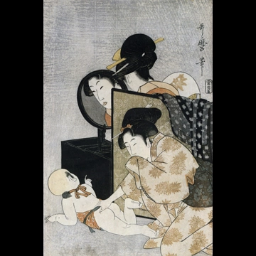 「母と子の覗き遊び」 喜多川歌麿 （1789-1801年）