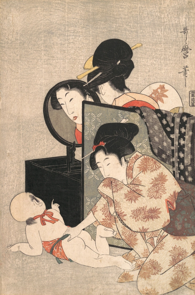「母と子の覗き遊び」 喜多川歌麿 （1789-1801年） | 2
