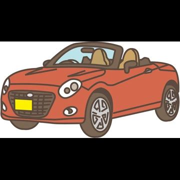 ダイハツ・コペンの軽自動車のイラストとベクター