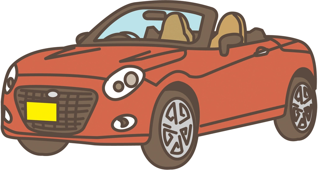 ダイハツ・コペンの軽自動車のイラストとベクター | レッド