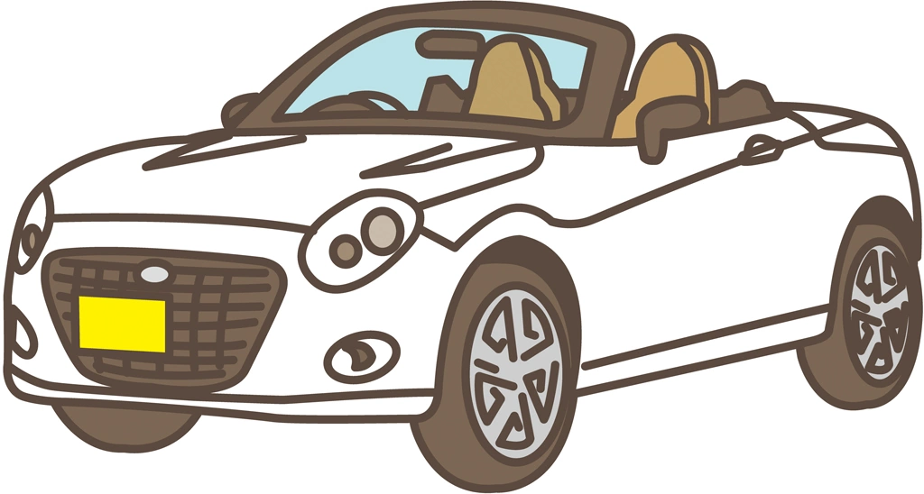 ダイハツ・コペンの軽自動車のイラストとベクター | ホワイト