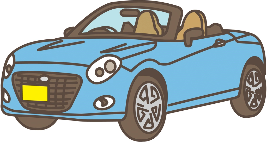 ダイハツ・コペンの軽自動車のイラストとベクター | ライトブルー