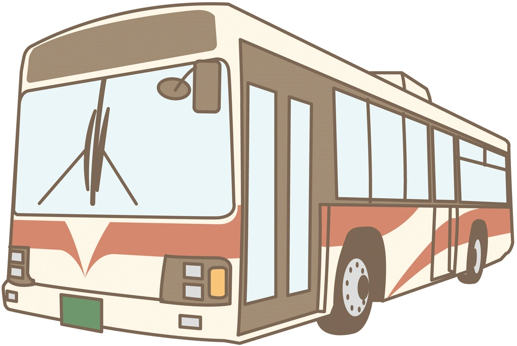 日本の路線バスのイラストとベクター | 赤色